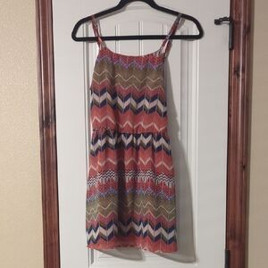 Chevron Patterned Midi Dress